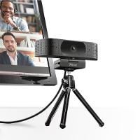 Webcam Trust Teza 4K Ultra HD com Tripé, Microfones Duplos, Filtro de Privacidade, USB, Preto - 24280