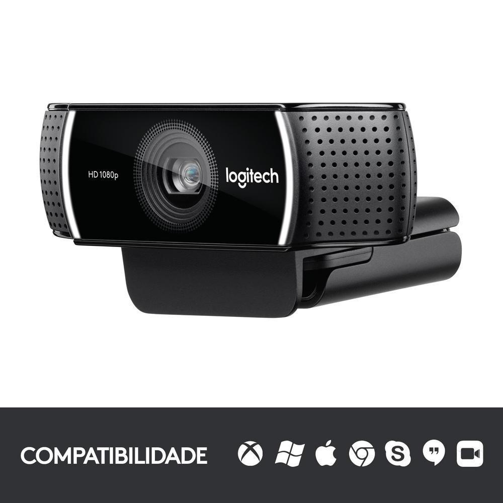 Webcam Full HD Logitech C922 Pro Stream com Microfone Embutido, 1080p e Tripé Incluso, Compatível Logitech Capture - 960-001087 - 2