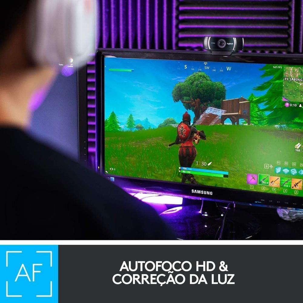 Webcam Full HD Logitech C922 Pro Stream com Microfone Embutido, 1080p e Tripé Incluso, Compatível Logitech Capture - 960-001087 - 6