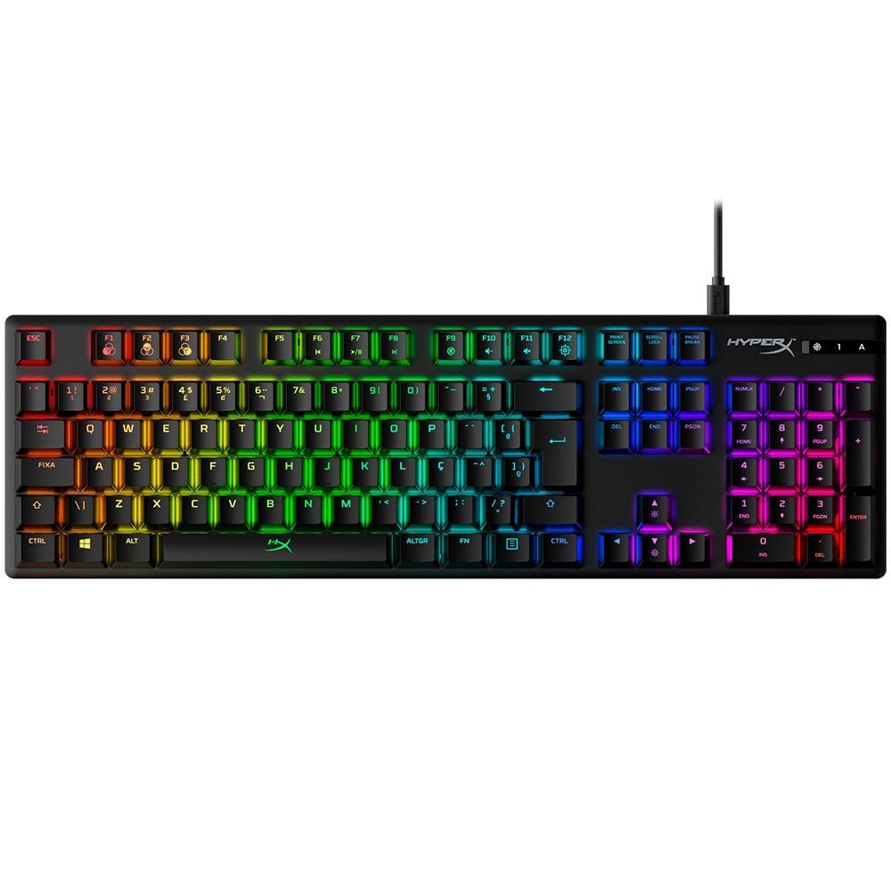 Teclado Mecânico Gamer HyperX Alloy Origins, RGB, Switch HyperX Red, ABNT2, Preto - 4P4F6A2#AC4 - 4