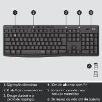 Teclado e Mouse sem fio Logitech MK295 com Digitação e Clique Silencioso, Conexão USB, Pilhas Inclusas e Layout ABNT2 - 920-009793 - 5