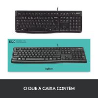Teclado com fio USB Logitech K120 Resistente à Respingos e Layout ABNT2 -920-004423 - 2