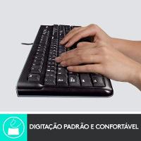 Teclado com fio USB Logitech K120 Resistente à Respingos e Layout ABNT2 -920-004423 - 3
