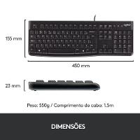 Teclado com fio USB Logitech K120 Resistente à Respingos e Layout ABNT2 -920-004423 - 4