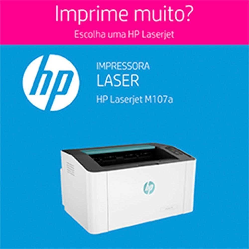 Impressora HP LaserJet 107a, Laser, Mono, 110V, Branco - 4ZB77A - 2