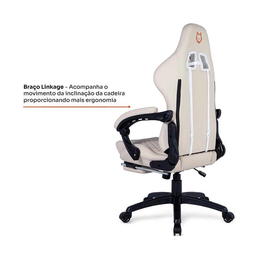 Cadeira Gamer Husky Tempest 700, Até 145kg, Almofadas, Reclinável 150º, PU, Descanso para Pés, Branca - HCG700BR - 2
