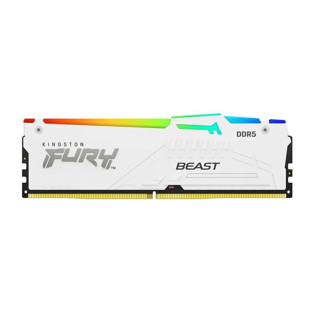 Memória RAM Kingston Fury Beast, RGB, 64GB (2x32GB), 6000MHz, DDR5, CL36, Branco - KF560C36BWEAK2-64 - 3