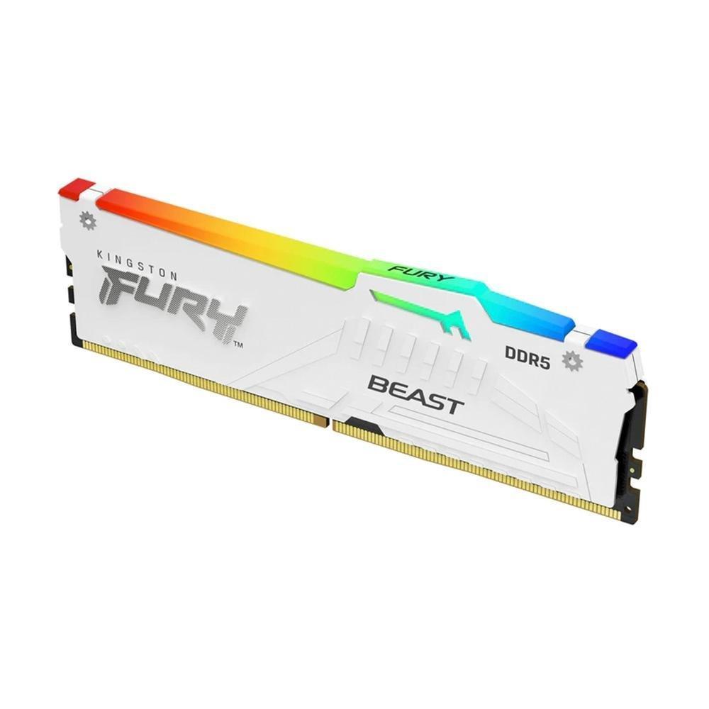 Memória RAM Kingston Fury Beast, RGB, 64GB (2x32GB), 6000MHz, DDR5, CL36, Branco - KF560C36BWEAK2-64 - 4