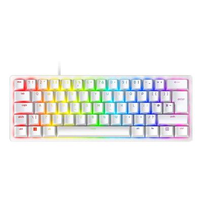 Teclado Óptico-Mecânico Gamer Razer Huntsman Mini, Chroma, Razer Switch Purple, US, USB Tipo-C, Mercurio Branco - RZ03-03390300-R3M1