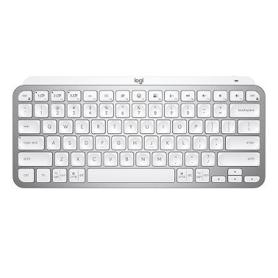 Teclado Sem Fio Logitech MX Keys Mini, Iluminação Smart, Bluetooth, USB, Easy-Switch, Recarregável, Cinza Claro - 920-010506