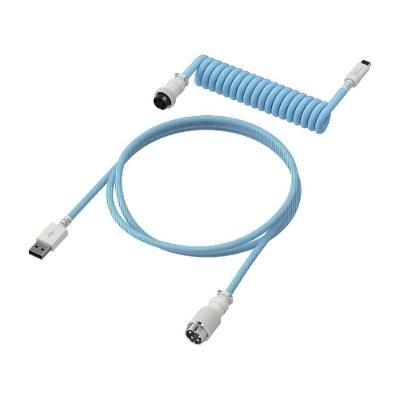Cabo em Espiral para Teclado HyperX USB-C para USB-A, 1.20m, Azul - 6J680AA
