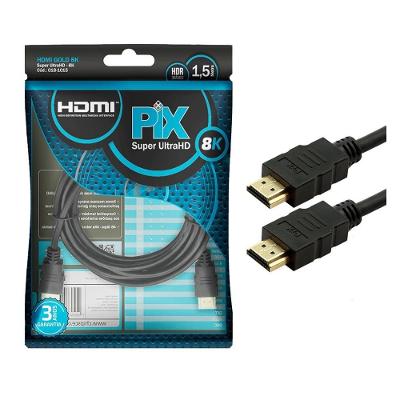 Cabo HDMI 2.1 PIX, 8K HDR 19P, 30AWG, 1.5M - 018-1015