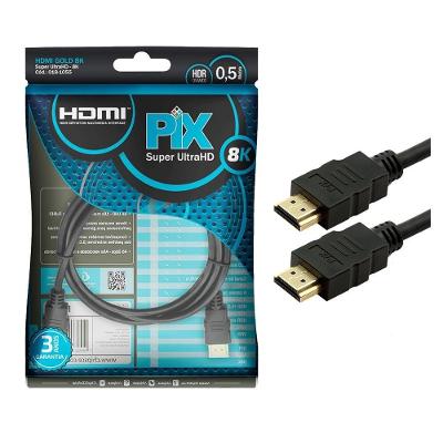 Cabo HDMI 2.1 PIX, 8K HDR 19P, 30AWG, 0.5M - 018-1055