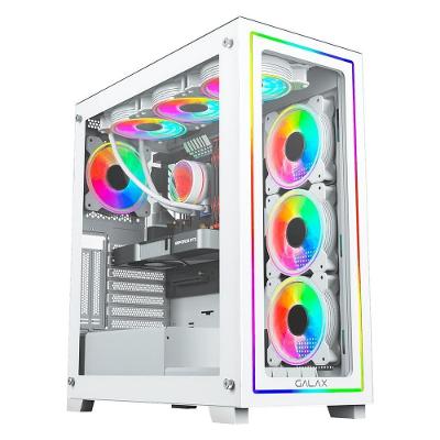 Gabinete Galax Omega White, Mid Tower, ATX, Frontal de Vidro, 4x FANs, Branco - GLX-OMEGAW-2068