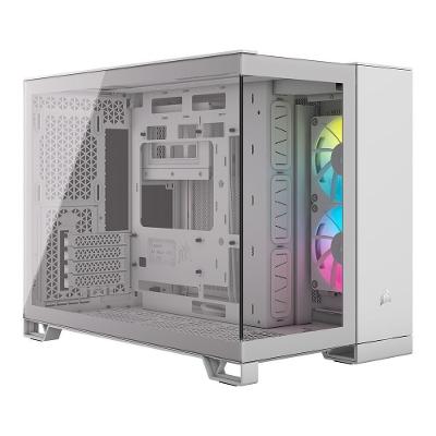 Gabinete Gamer Corsair 2500X LINK Tempered Glass mATX Mid-Tower, 2x FANs, Branco - CC-9011268-WW