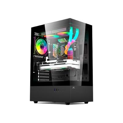 Gabinete Gamer C3Tech Aquarius, Mid Tower, Lateral em Vidro, Sem FANs, Preto - MT-G860BK