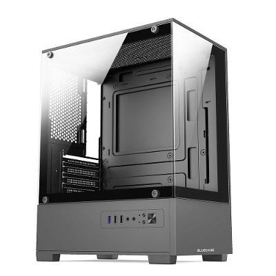 Gabinete Gamer Bluecase BG-054 HIT, Mid tower, Micro ATX e Mini ITX, Frontal e lateral em vidro, USB 3.0, Sem FANs, Cinza - BG-054GBX