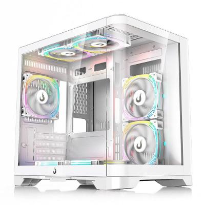 Gabinete Gamer Rise Mode Glass Curvo, M-ATX, Lateral e Frente em Vidro Temperado, Branco - RM-GA-GC-FW
