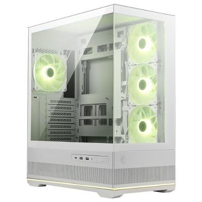 Gabinete Gamer MSI MAG Pano 110R PZ White, Mid Tower, Lateral em Vidro, 4x FANs ARGB, M-ATX, Branco - PANO110RPZWHT