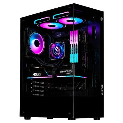 Gabinete Gamer Liketec Heydar Dark, Mid Tower, ATX, Lateral e Frontal em Vidro Temperado, Preto - LC-CB-HEYDAR-2084