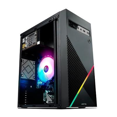 Gabinete Gamer Liketec Basic One V2, Mid Tower, RGB, LED, ATX, Lateral em Acrílico, Sem FANs, Preto  - LC-MT-ONEV2-2057