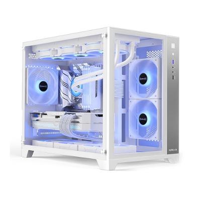Gabinete Gamer Hyrax HGB710, Mini Tower, M-ATX, Frontal e Lateral Em Vidro Temperado, Sem FANs, Branco - HGB710W