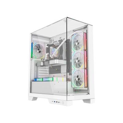 Gabinete Liketec Gamer Empire, Sky Tower, ATX, Lateral e Frontal em Vidro Temperado, Sem FANs, Snow - LC-AT-EMPIRE-2092