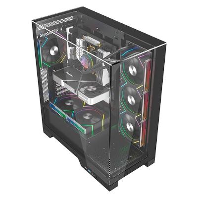 Gabinete Liketec Gamer Empire, Sky Tower, ATX, Lateral e Frontal em Vidro Temperado, Sem FANs, Dark - LC-AT-EMPIRE-2091