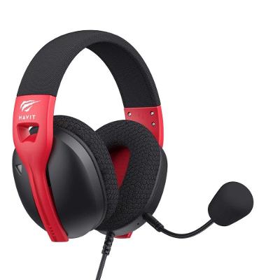 Headset Gamer Havit Fuxi H5D, RGB, Drivers de 50mm, P3, Multiplataforma, Preto e Vermelho - Fuxi-H5D Black/Red