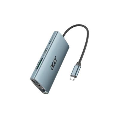 HUB Acer ODK390 USB-C 3.1, 9 em 1, para HDMI, VGA, Ethernet, 3x USB 3.1, USB-C 100W, Cartão SD e Micro SD - GP.DCK11.02C