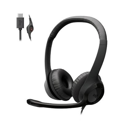 Headset Logitech H390, Controles de Áudio Integrado, Microfone com Redução de Ruído, USB-C, Preto - 981-001575