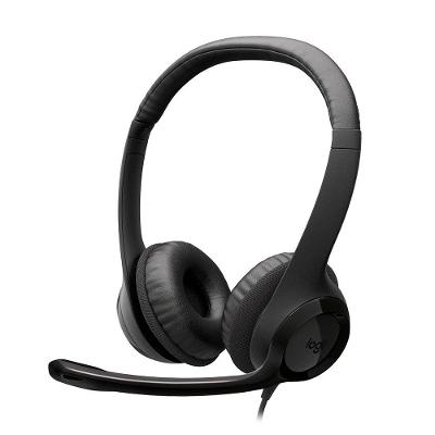 Headset Logitech H390, Controles de Áudio Integrado, Microfone com Redução de Ruído, USB-C, Preto - 981-001575
