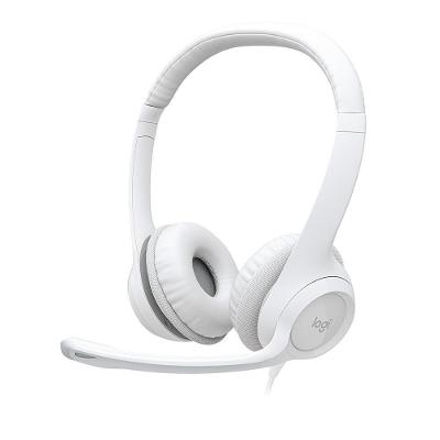 Headset Logitech H390, USB, com Almofadas, Controles de Áudio Integrado, Microfone com Redução de Ruído, Branco - 981-001285
