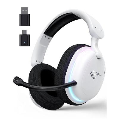 Headset Gamer Sem Fio Professional Fuxi-H7, RGB, Tri Mode, Bluetooth, Recarregável, USB-C, Branco - Fuxi-H7 White