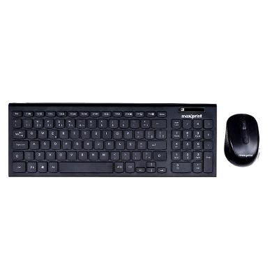 Kit Teclado e Mouse Sem Fio MAXPRINT, Teclas slim, Mouse 1500DPI, Preto - 60000157