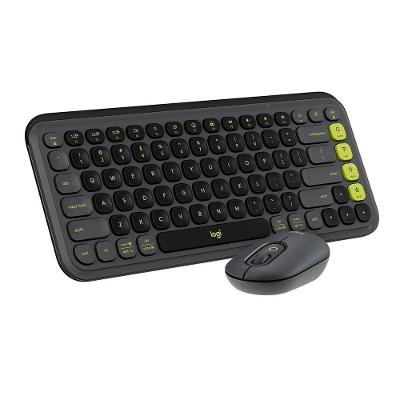 Kit Teclado e Mouse Sem Fio Logitech POP Icon com Teclas e Botões Personalizáveis, Silencioso, Bluetooth, Grafite - 920-013056