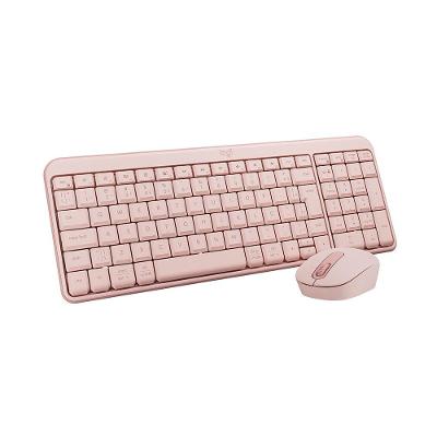 Kit Teclado e Mouse Sem Fio Logitech MK250 Compacto, Mouse Ambidestro, Bluetooth, ABNT2, Compatível PC e Mac, Rosa - 920-013518