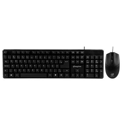 Kit Teclado e Mouse Keytime Minimal, Membrana, Full Size, ABNT2, 1000DPI, Preto - KYT00015
