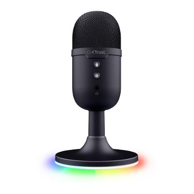 Microfone Gamer GXTrust 234 Yunix, RGB, Compacto, Filtro Pop Integrado, Botão de Mudo, USB, Preto - 25372