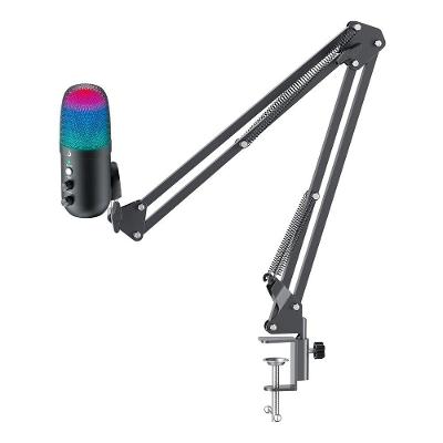 Microfone Gamer De Mesa Rise Mode Elite 04, RGB, P3, USB-C, Preto - RM-ME-04-B