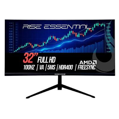 Monitor Gamer Rise Mode 32", FHD, Curvo, 100Hz, 5ms, IPS, HDMI e VGA, sRGB 99%, Preto - RM-MOG-32C100FH-B