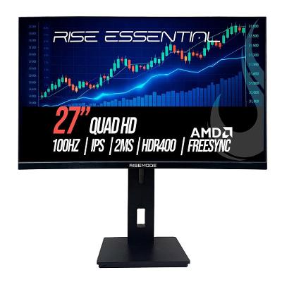 Monitor Gamer Rise Mode 27", QHD, 100Hz, 2ms, IPS, HDMI e DP, Ajuste de Altura, Preto - RM-MOGL-27F1002K-B