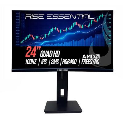 Monitor Gamer Rise Mode 24", QHD, 100Hz, 2ms, IPS, HDMI e DP, Ajuste de Altura, Preto - RM-MOGL-24F1002K-B
