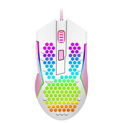 Mouse Gamer Redragon Reaping Elite RGB, 32000 DPI, 6 Botões, Branco e Rosa - M987WP-P