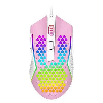 Mouse Gamer Redragon Reaping Elite RGB, 32000 DPI, 6 Botões, Rosa e Branco - M987PW-P