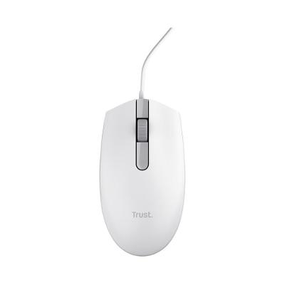 Mouse Trust TM-101, Design Ambidestro, 3 Botões, 1200 DPI, USB, Branco - 25320