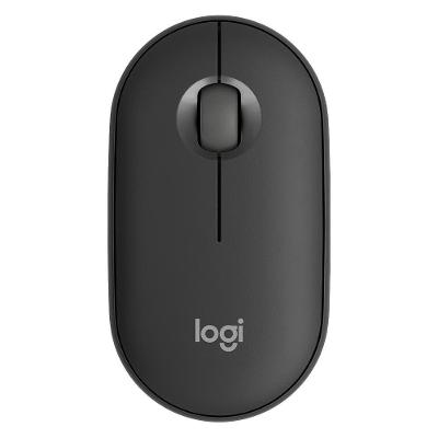 Mouse Sem Fio Logitech Pebble 2 M350s, USB Logi Bolt ou Bluetooth e Pilha Inclusa, com Clique Silencioso, Grafite - 910-007049