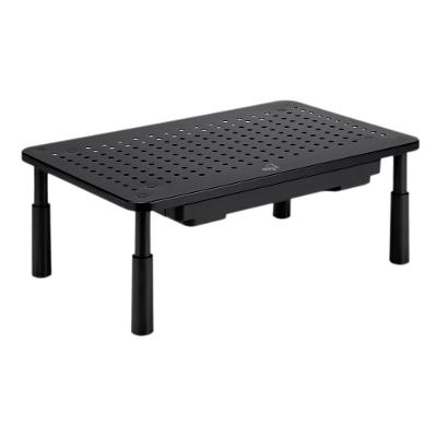 Suporte Organizador de Mesa para Monitor e Notebook ELG, com Ajuste de Altura, Gaveta, Preto  - SM087