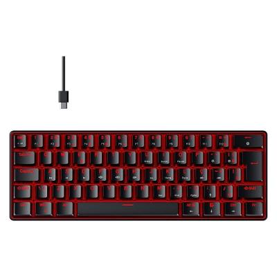 Teclado Mecânico Gamer Hyrax Thunder HCK61, LED Vermelho, Switch Red, 100% anti-ghosting, ABNT2, Preto - HCK61B-RED-LED