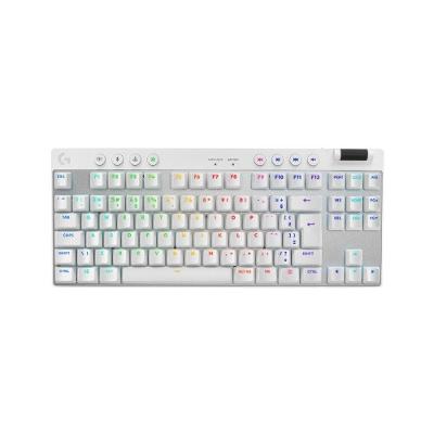Teclado Gamer Sem Fio Logitech G Pro X com design TKL, Layout US, RGB LIGHTSYNC e Switch Exclusivo GX Brown Tactile, Branco - 920-012143